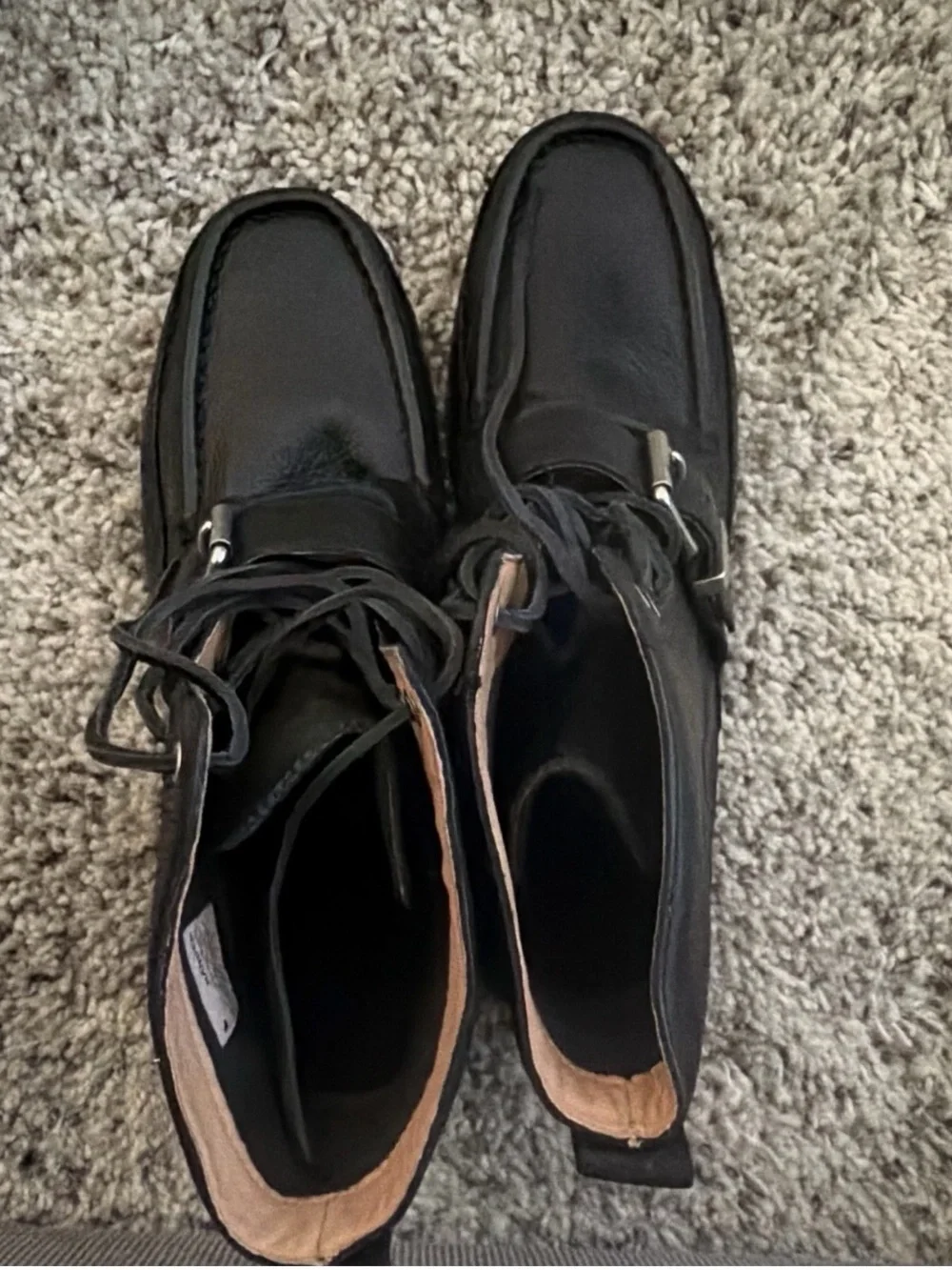 Polo by Ralph Lauren Black Leather Ankle Boots